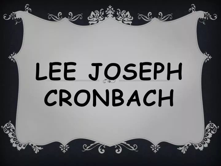 lee joseph cronbach