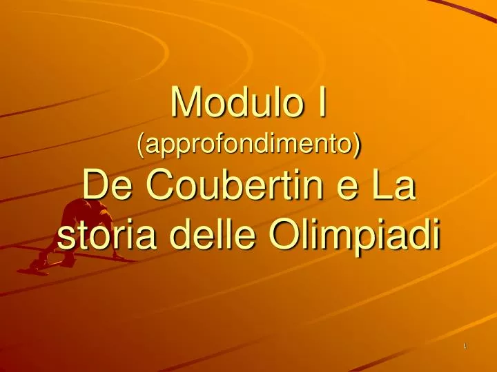 modulo i approfondimento de coubertin e la storia delle olimpiadi