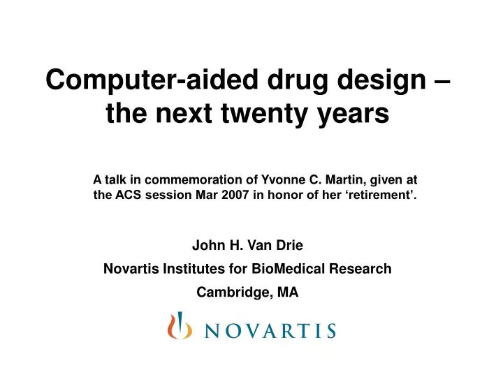 computer aided drug design the next twenty years