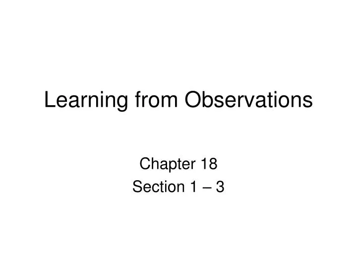 learning from observations