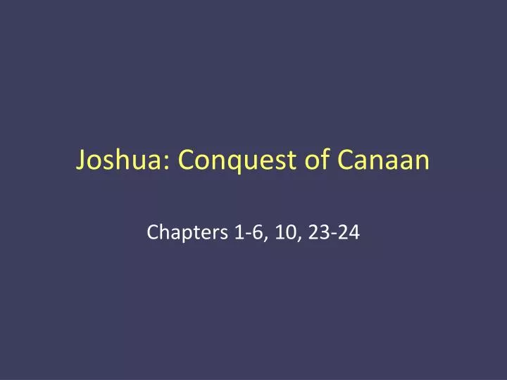 joshua conquest of canaan