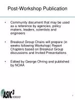 Post-Workshop Publication - slide 1