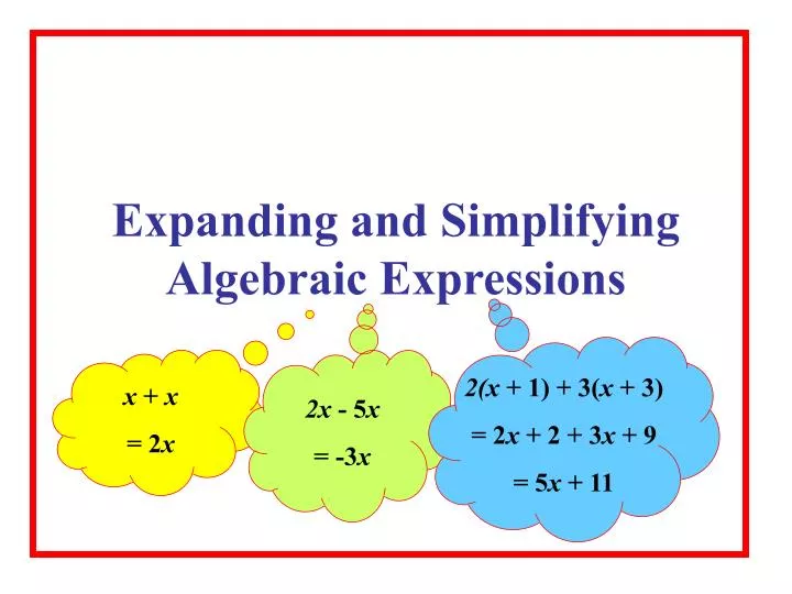 expanding and simplifying algebraic expressions