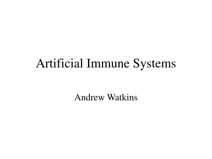 artificial immune systems