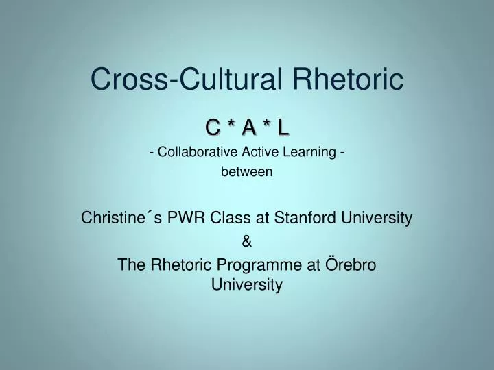 cross cultural rhetoric