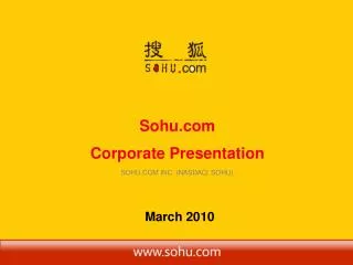 Sohu.com Corporate Presentation