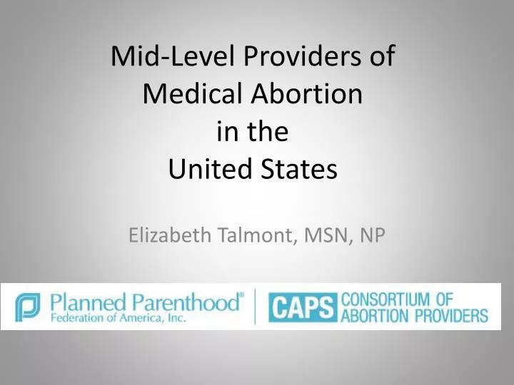 mid level providers of medical abortion in the united states