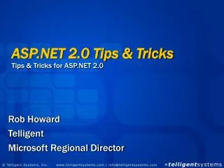 ASP.NET 2.0 Tips &amp; Tricks Tips &amp; Tricks for ASP.NET 2.0