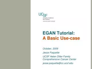 EGAN Tutorial: A Basic Use-case