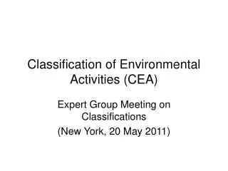 Classification of Environmental Activities (CEA)