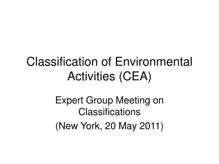 classification of environmental activities cea