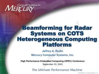 Beamforming for Radar Systems on COTS Heterogeneous Computing Platforms