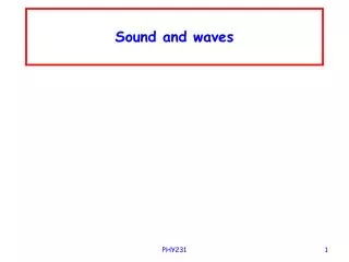 Sound and waves