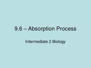 9.6 – Absorption Process