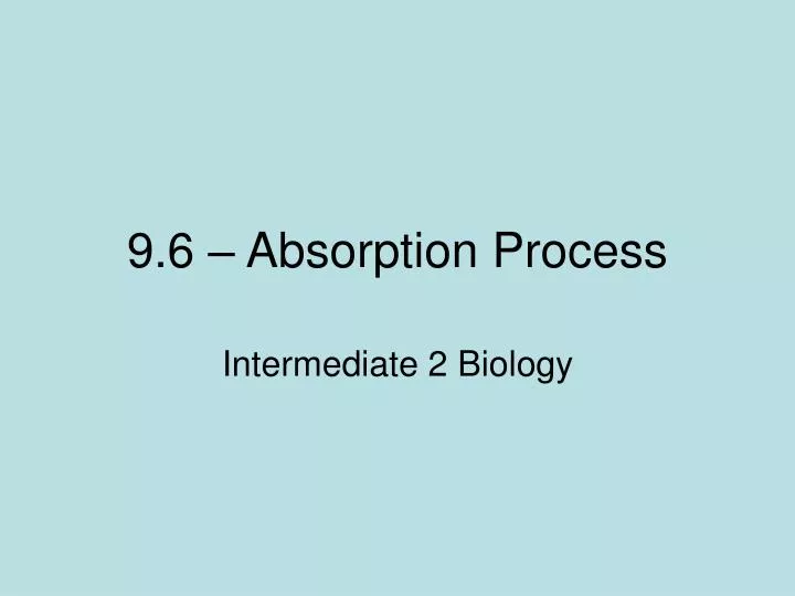 9 6 absorption process