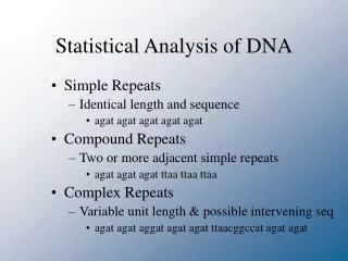 Statistical Analysis of DNA