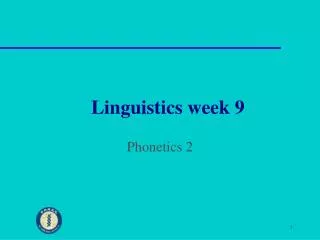 Linguistics week 9