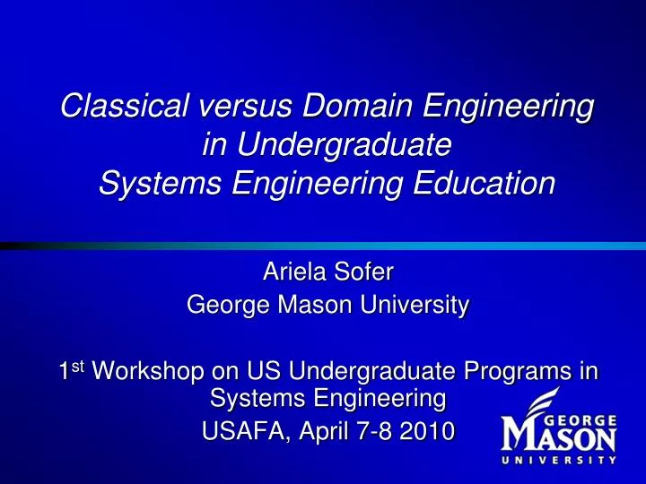 classical versus domain engineering in undergraduate systems engineering education