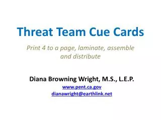 Threat Team Cue Cards