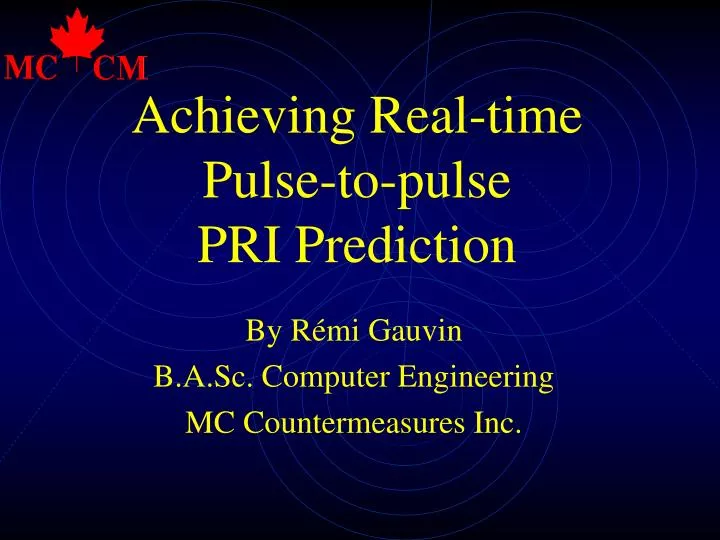 achieving real time pulse to pulse pri prediction