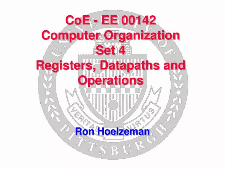 coe ee 00142 computer organization set 4 registers datapaths and operations