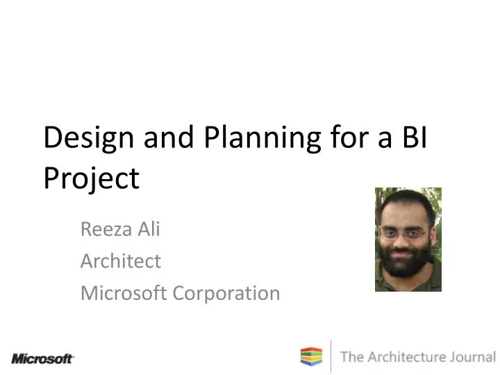 design and planning for a bi project