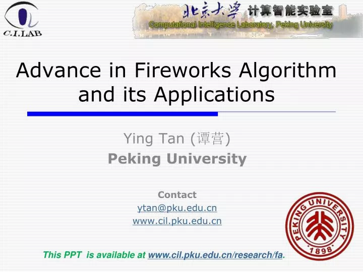 advance in fireworks algorithm and its applications