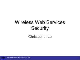 Wireless Web Services Security