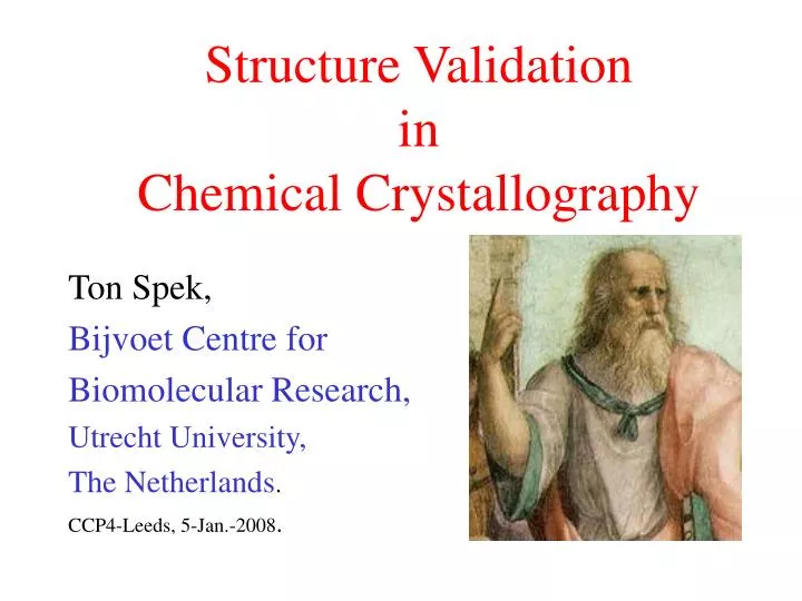 structure validation in chemical crystallography