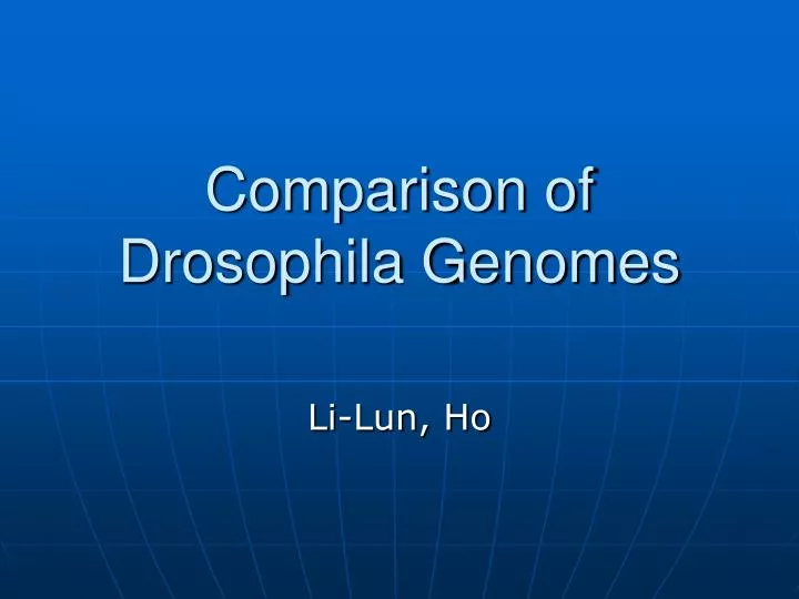 comparison of drosophila genomes