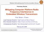 Mitigating Computer Platform Radio Frequency Interference in Embedded Wireless Transceivers - slide 1