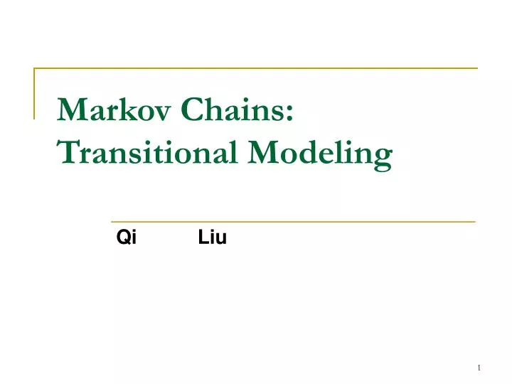 markov chains transitional modeling