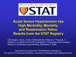 Acute Severe Hypertension has High Morbidity, Mortality, and Readmission Rates: Results from the STAT Registry