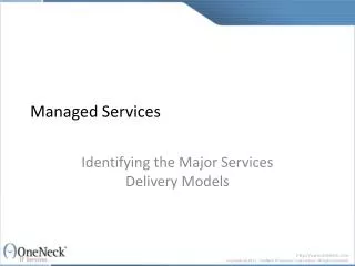 Managed Services: Identifying the Major Service Delivery Mo