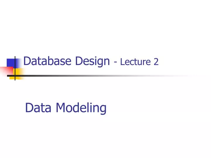 database design lecture 2
