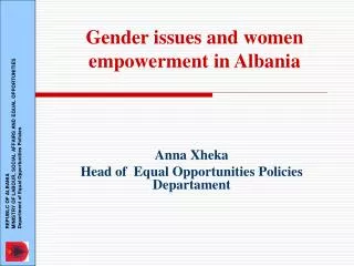 Gender issues and women empowerment in Albania