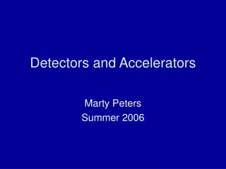 Detectors and Accelerators