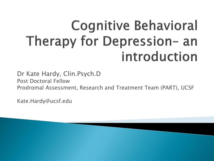 cognitive behavioral therapy for depression an introduction