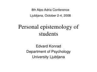 Personal epistemology of students