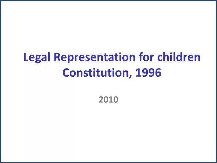 legal representation for children constitution 1996