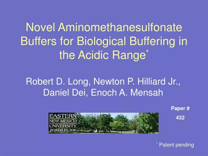 novel aminomethanesulfonate buffers for biological buffering in the acidic range
