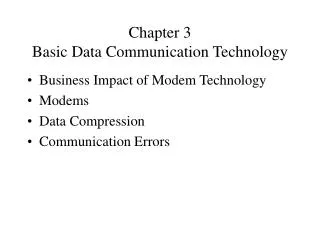 Chapter 3 Basic Data Communication Technology