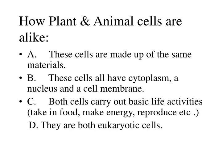 how plant animal cells are alike