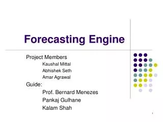 Forecasting Engine