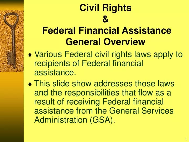 civil rights federal financial assistance general overview