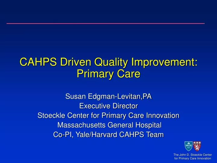 cahps driven quality improvement primary care