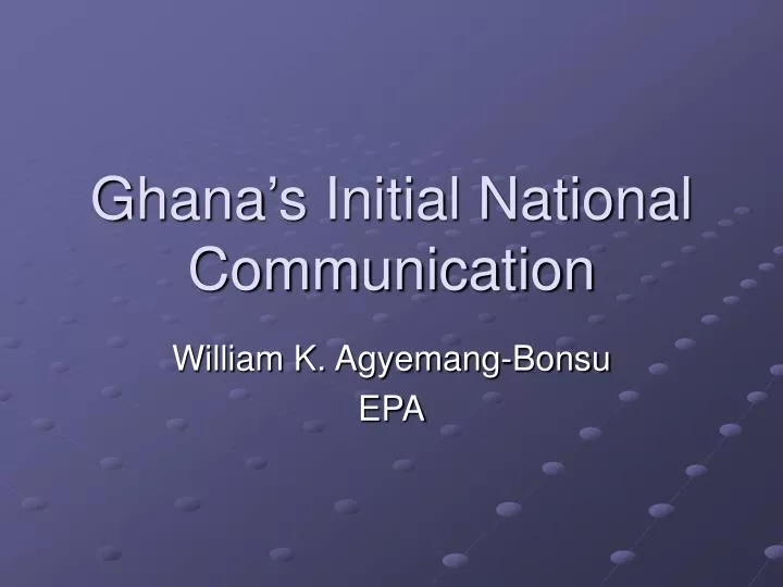 ghana s initial national communication