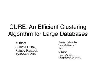 CURE: An Efficient Clustering Algorithm for Large Databases