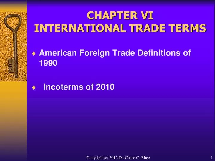 chapter vi international trade terms