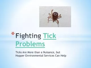 Fighting Tick Problems - Ticks Are More than a Nuisance, but